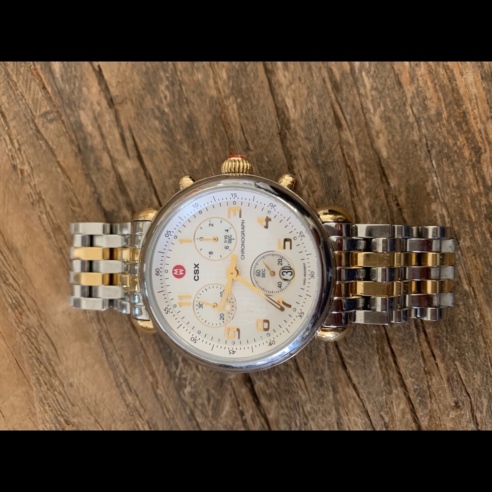 Michele CSX two tones stainless steel watch